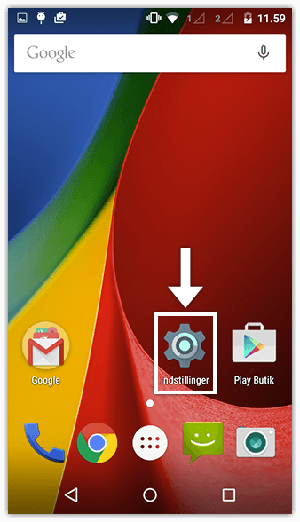 update1 Enhedsindstillinger på Android